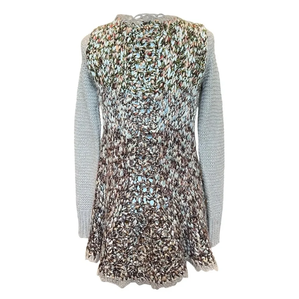 Free People Sweater Cardigan Size XS Boho Grandmacore Hippie Indie Brown Crochet